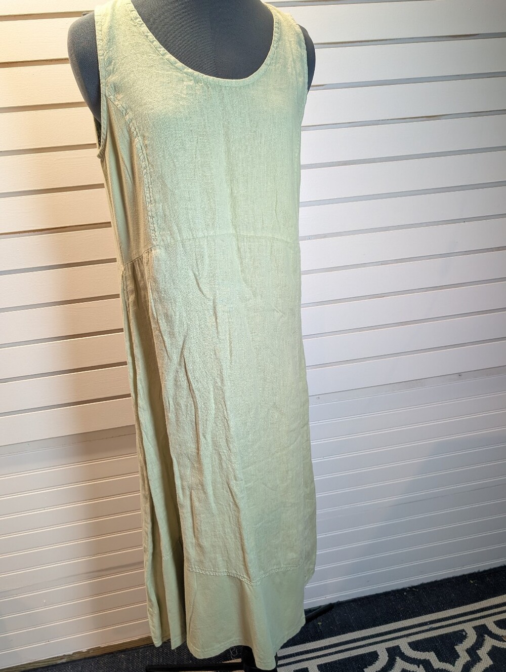 FLAX Light Sage Green Sleeveless Linen Dress Size Small NWOT